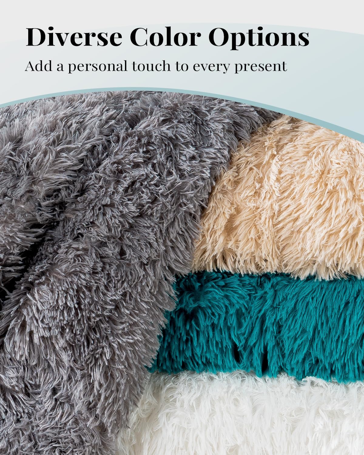 Sivio Weighted Blanket Long Plush Faux Fur & Fluffy Sherpa for Adults, 15lbs 48"x72" White
