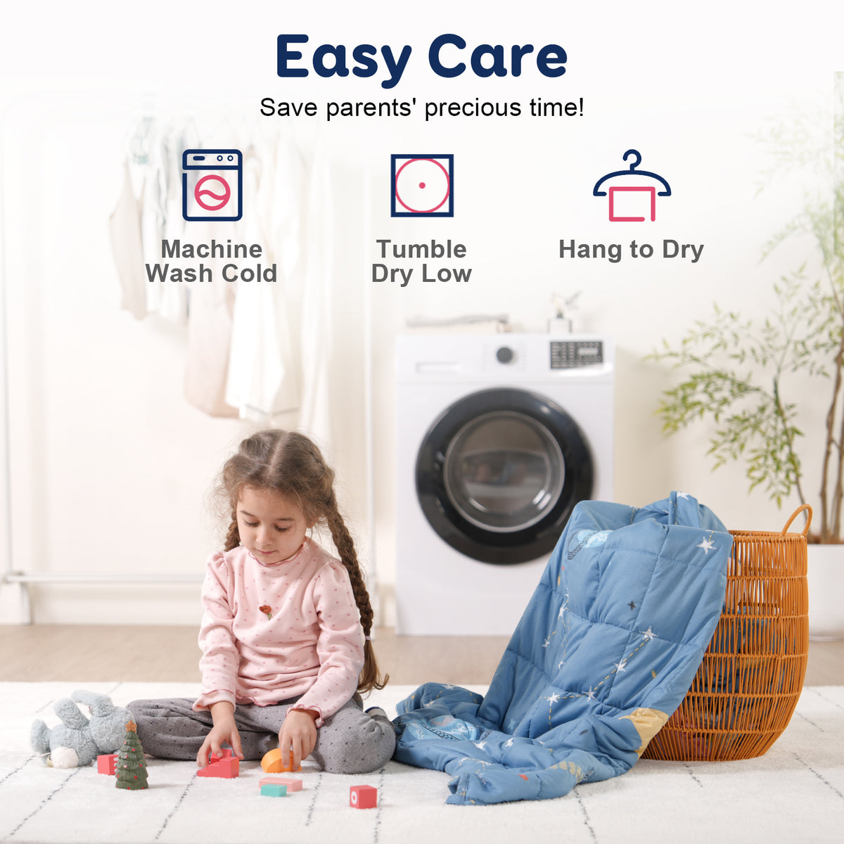 Sivio Kids Weighted Blanket - 3 lb, 36 x 48 in, Blue Star Moon