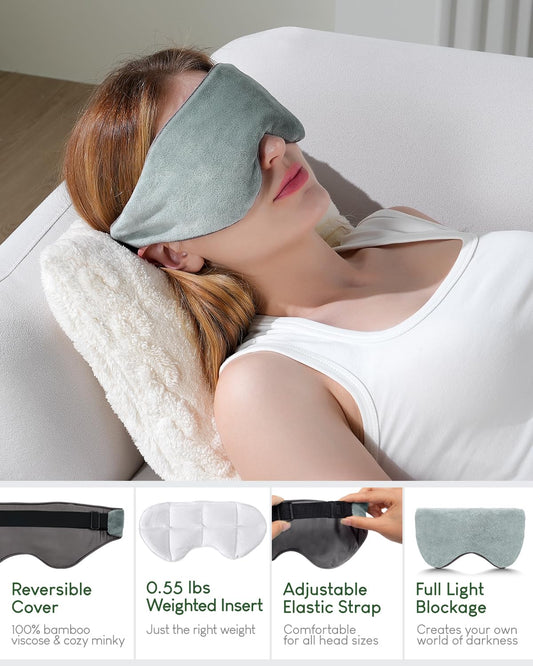 Weighted Eye Mask - 0.55 lb, Grey