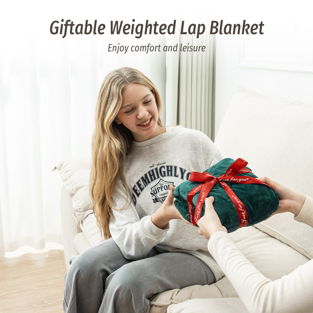 Sivio Weighted Lap Blanket for Adults 24" x 29" 7 lbs Dark Green