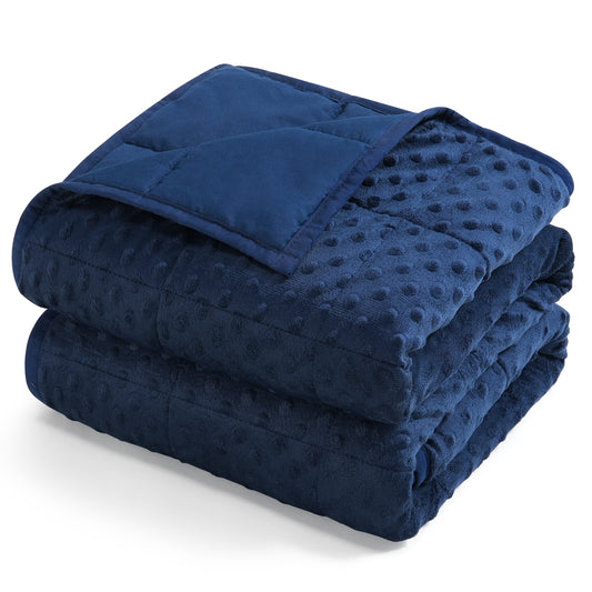 Sivio Adults Minky Heavy Blanket -15 lbs, 48 × 72 in Navy Blue