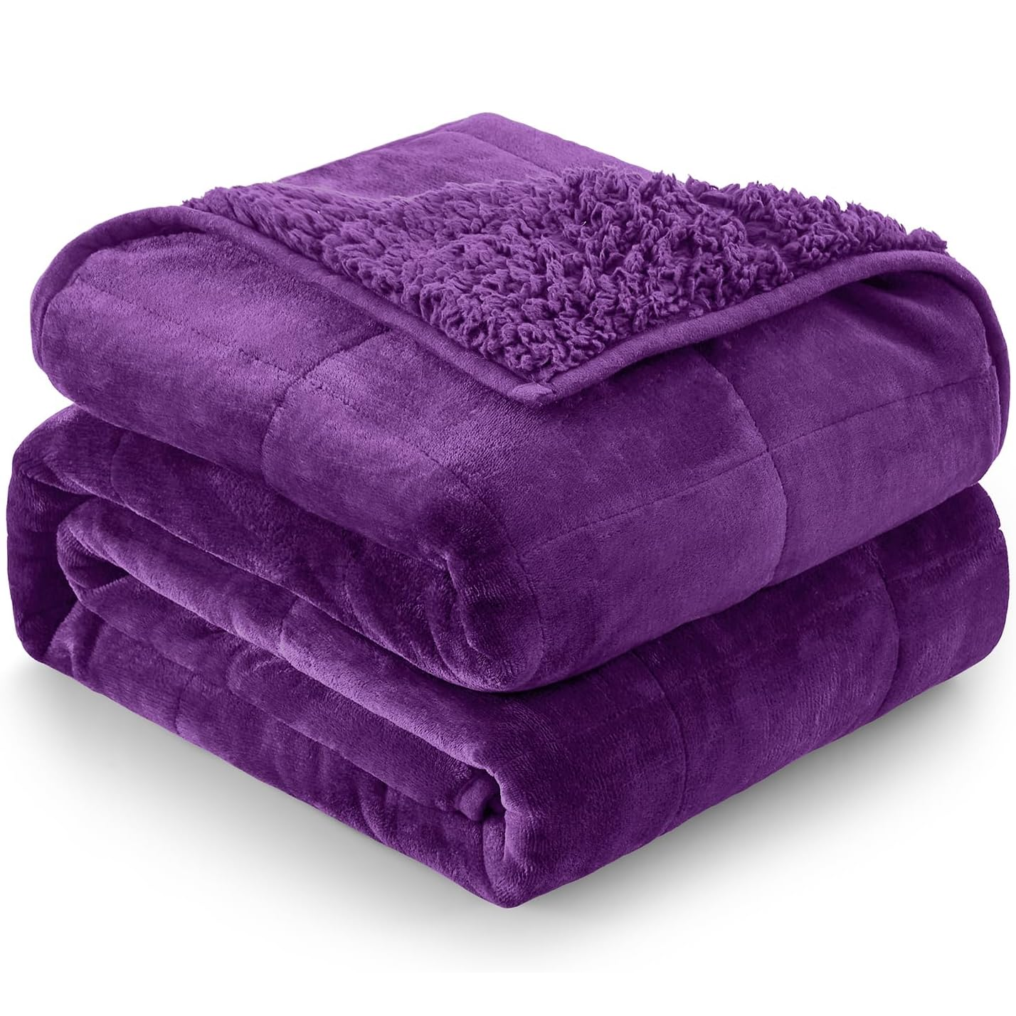 Sivio Weighted Blanket for Adults -15 lbs, 48 × 72 in Purple