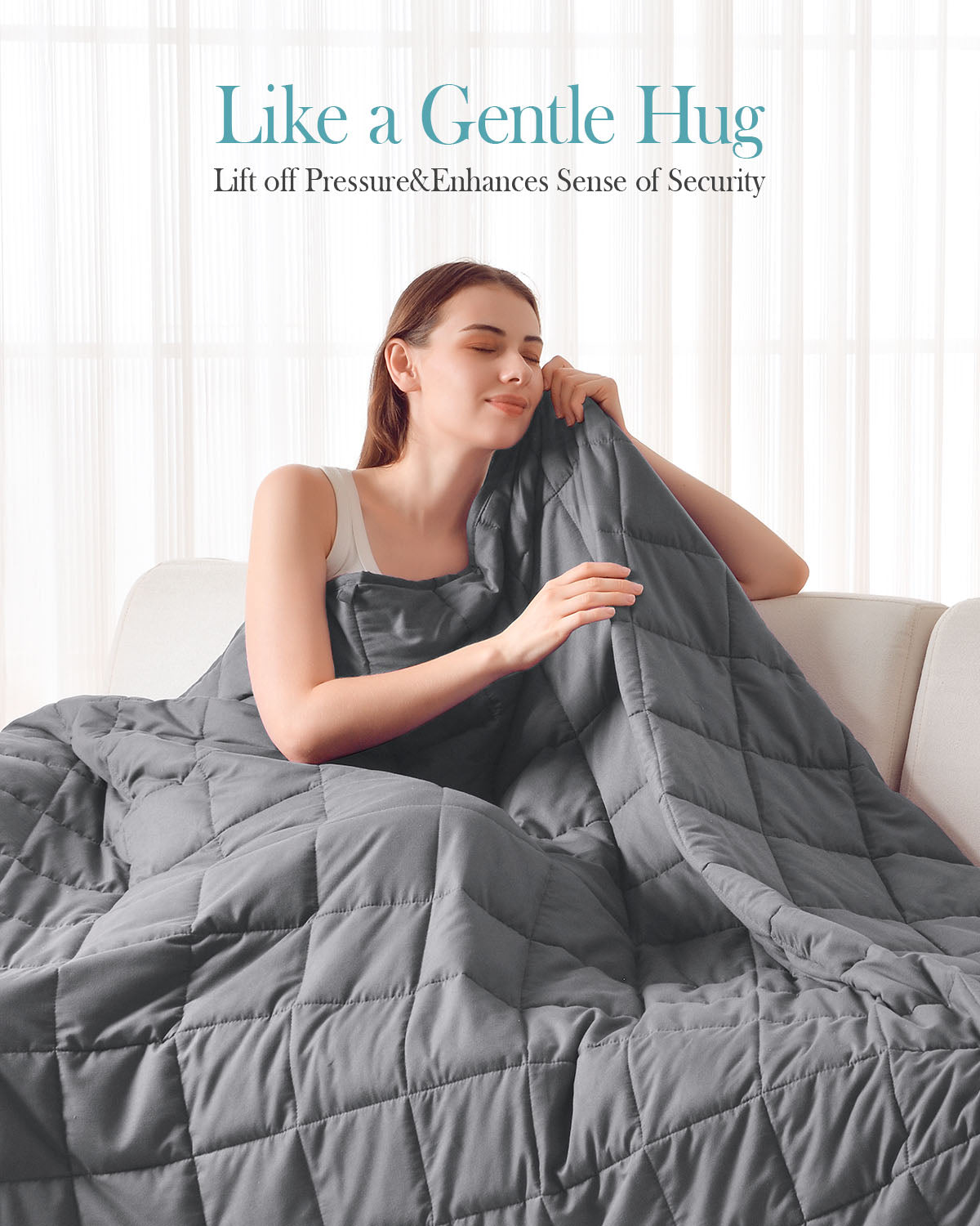Sivio Adults Microfiber Weighted Blanket -20 lbs, 60 × 80 in Gray