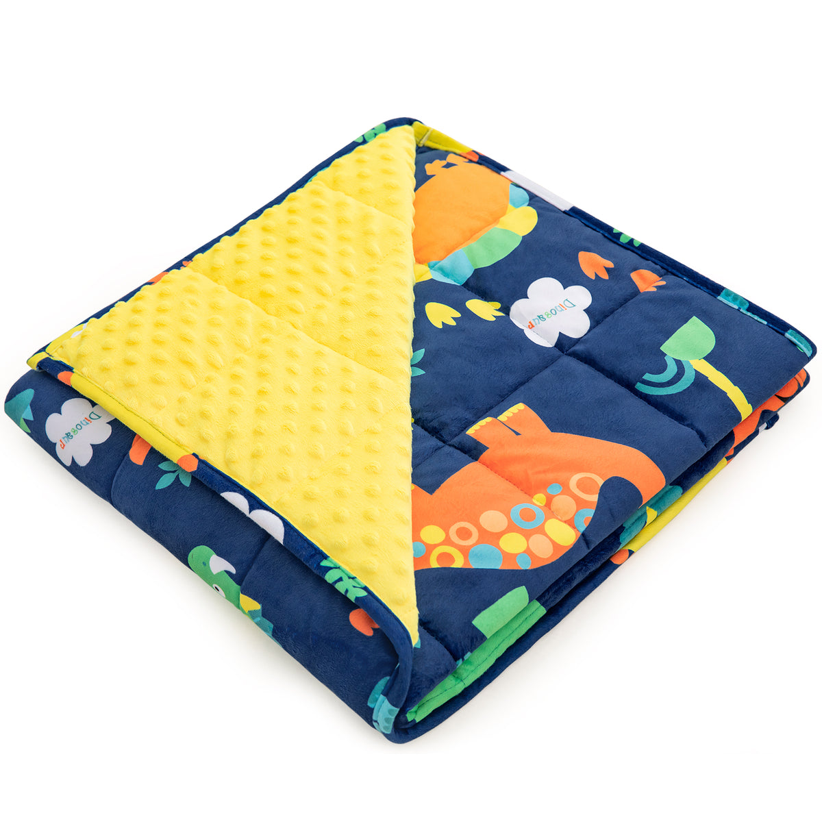 Sivio Crystal Velvet & Minky Dots Weighted Blanket for Kids - 3lb, 36 × 48 in Blue Dinosaur
