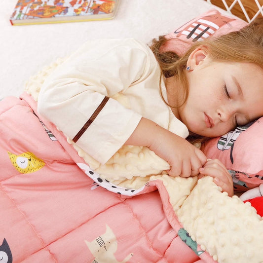Sivio Minky Fleece & Cotton Kids Weighted Blanket- 3lb, 36 × 48 in Pink