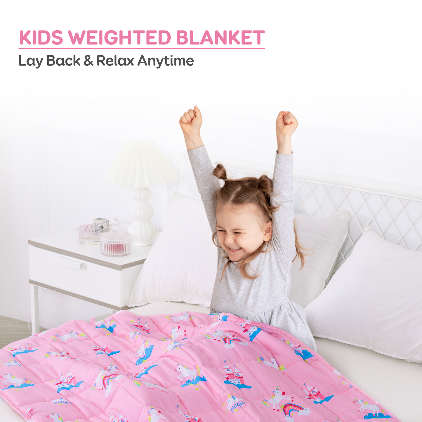 Sivio Kids Weighted Blanket - 5 lb, 36 x 48 in, Light Pink