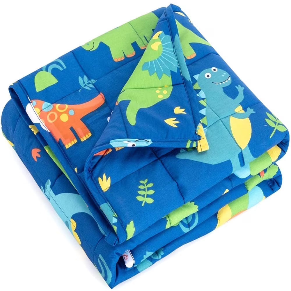 Kids Weighted Blanket 100% Cotton - 3 lb, 36 × 48 in Bule