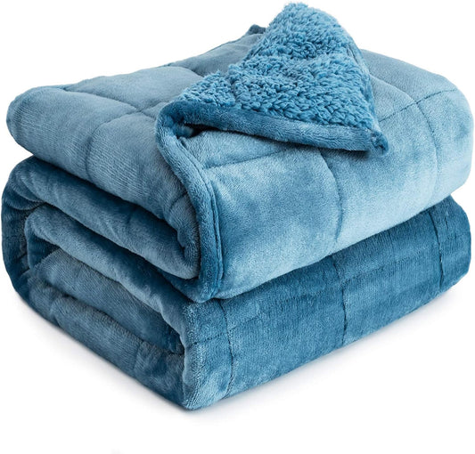 Sivio Weighted Blanket for Adults -15 lbs, 48 × 72 in Slate Blue
