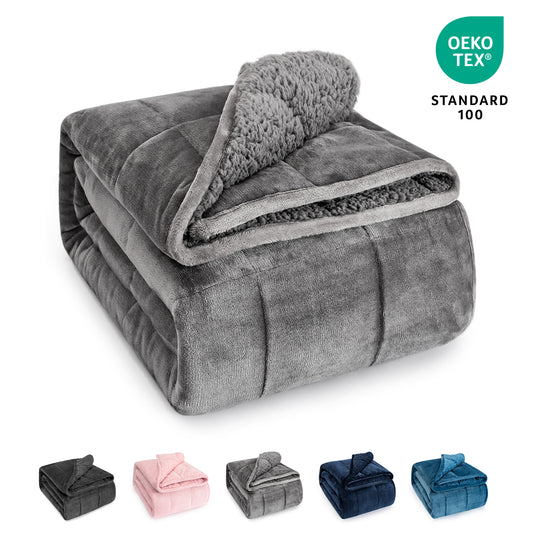 Sivio Weighted Blanket for Adults -15 lbs, 48 × 72 in Gray