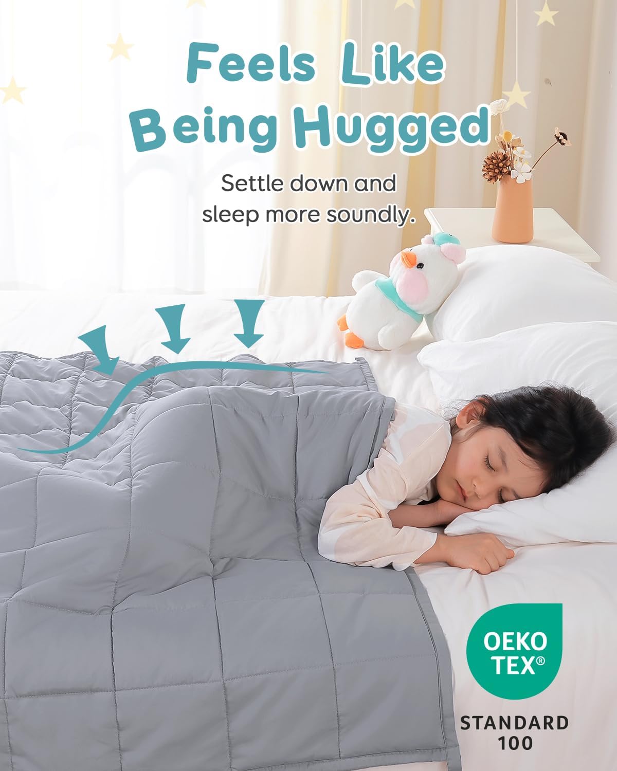 Sivio Kids Microfiber Weighted Blanket -3 lbs, 36 × 48 in Gray