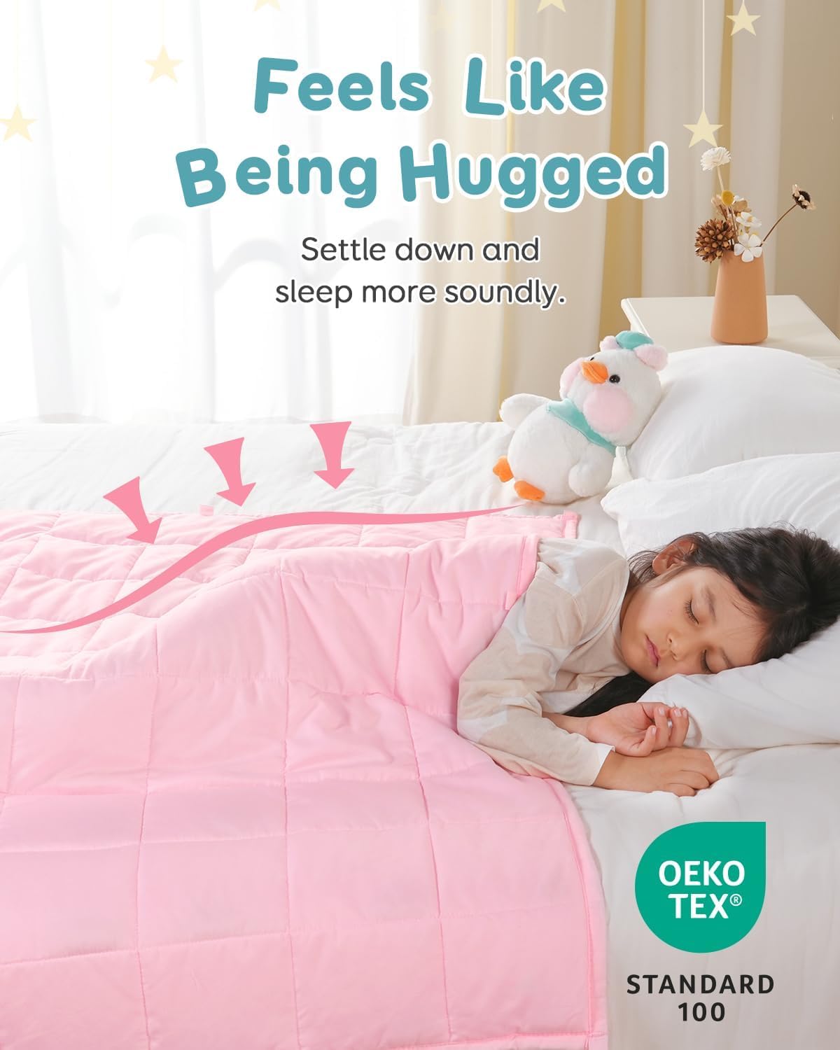 Sivio Kids Microfiber Weighted Blanket -3 lbs, 36 × 48 in Pink