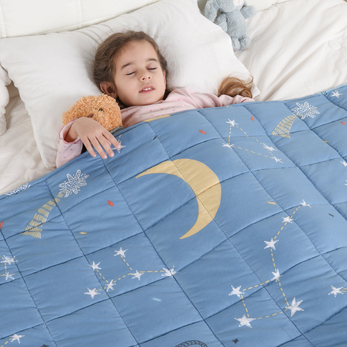 Sivio Kids Weighted Blanket - 3 lb, 36 x 48 in, Blue Star Moon