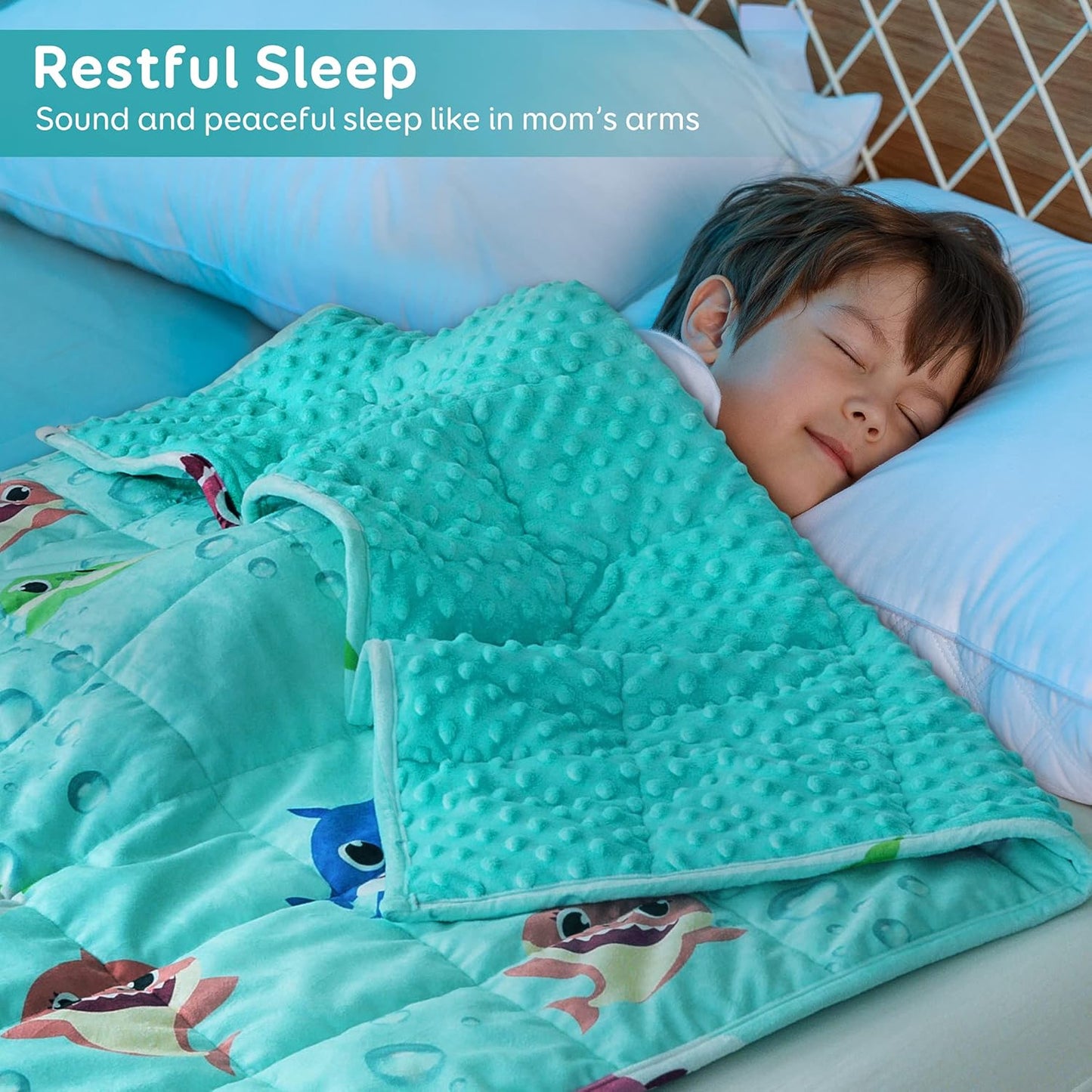 Sivio Crystal Velvet & Minky Dots Weighted Blanket for Kids - 3lb, 36 × 48 in Green