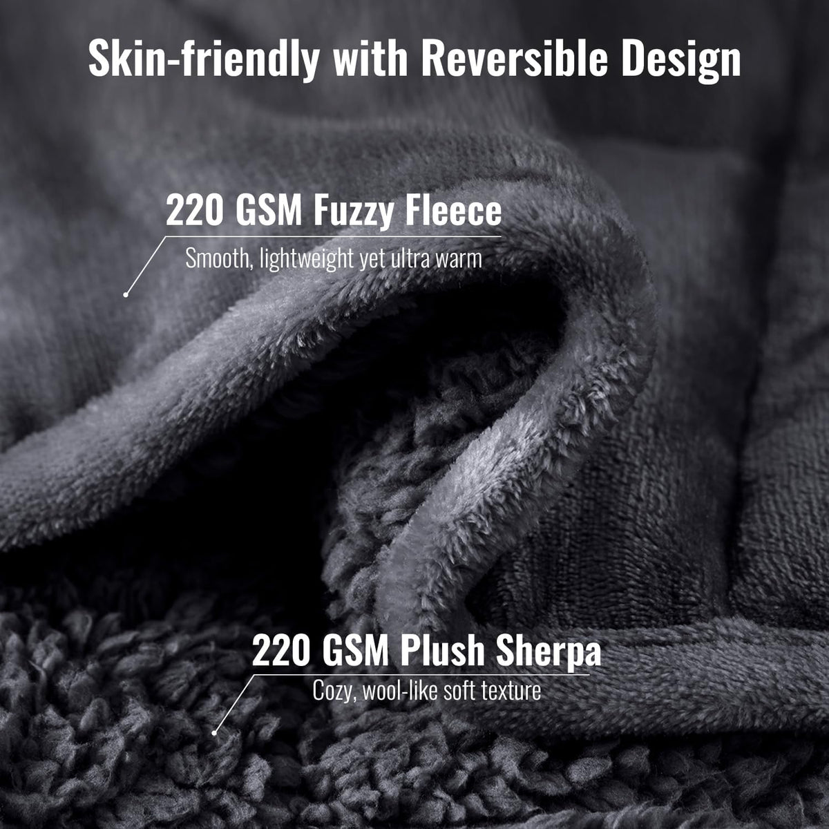 Sivio Weighted Blanket for Adults -15 lbs, 48 × 72 in Dark Grey