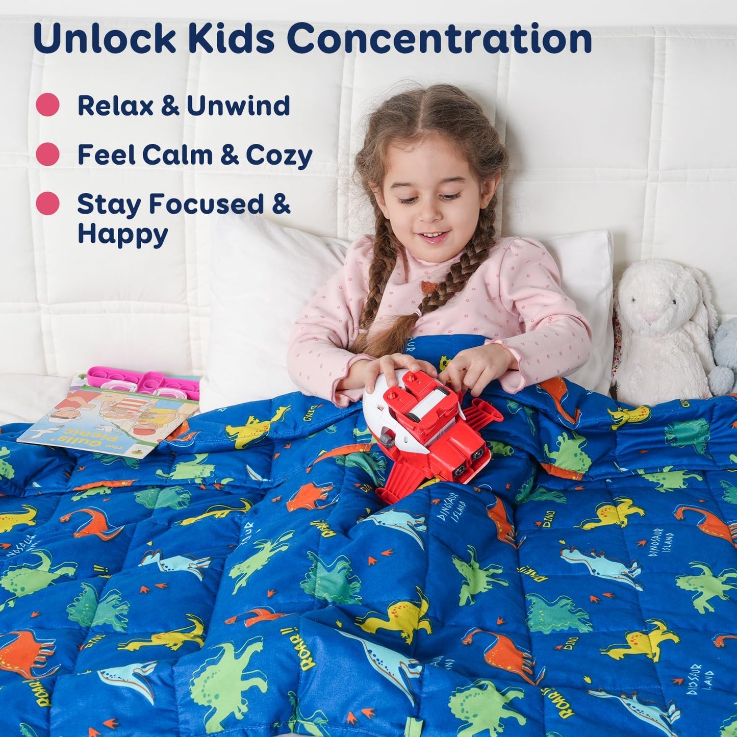 Sivio Kids Weighted Blanket - 5 lb, 36 x 48 in, Light Blue