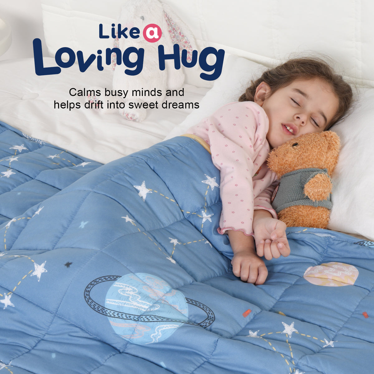 Sivio Kids Weighted Blanket - 3 lb, 36 x 48 in, Blue Star Moon