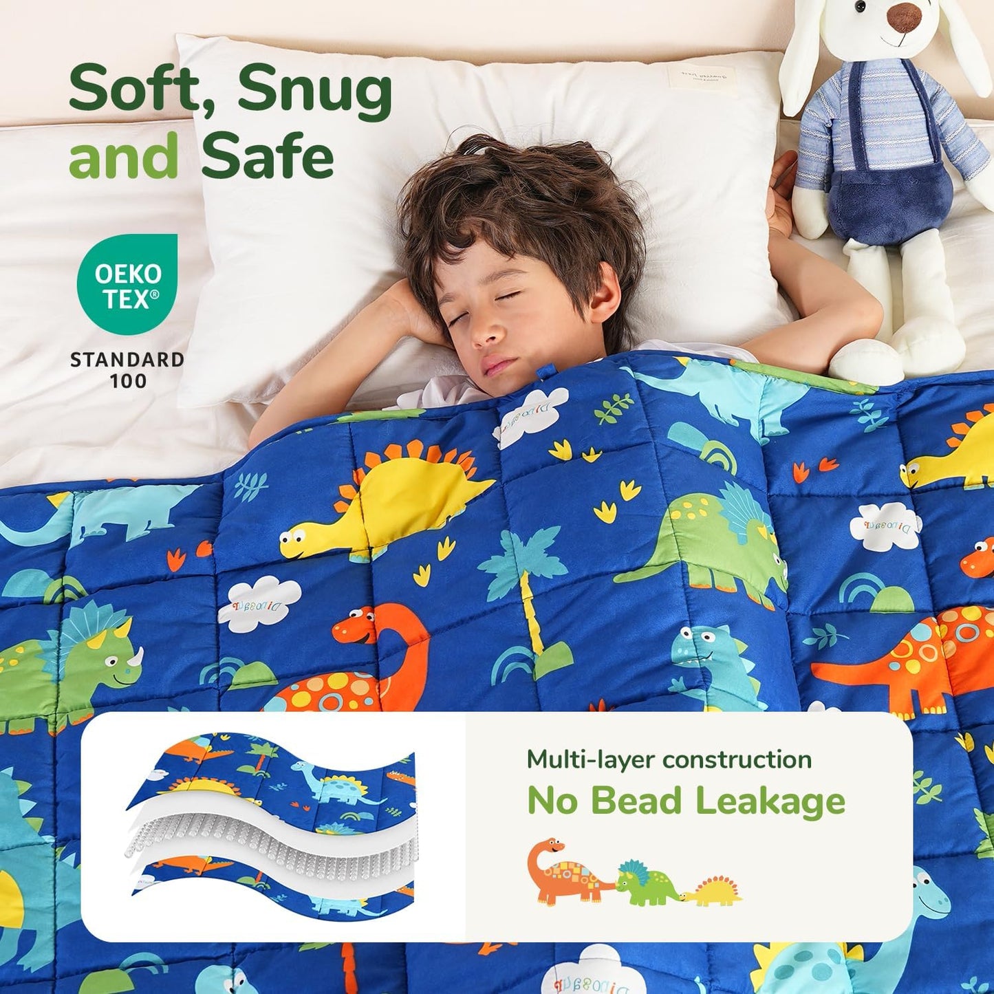 Sivio Kids Weighted Blanket - 3 lb, 36 x 48 in, Blue