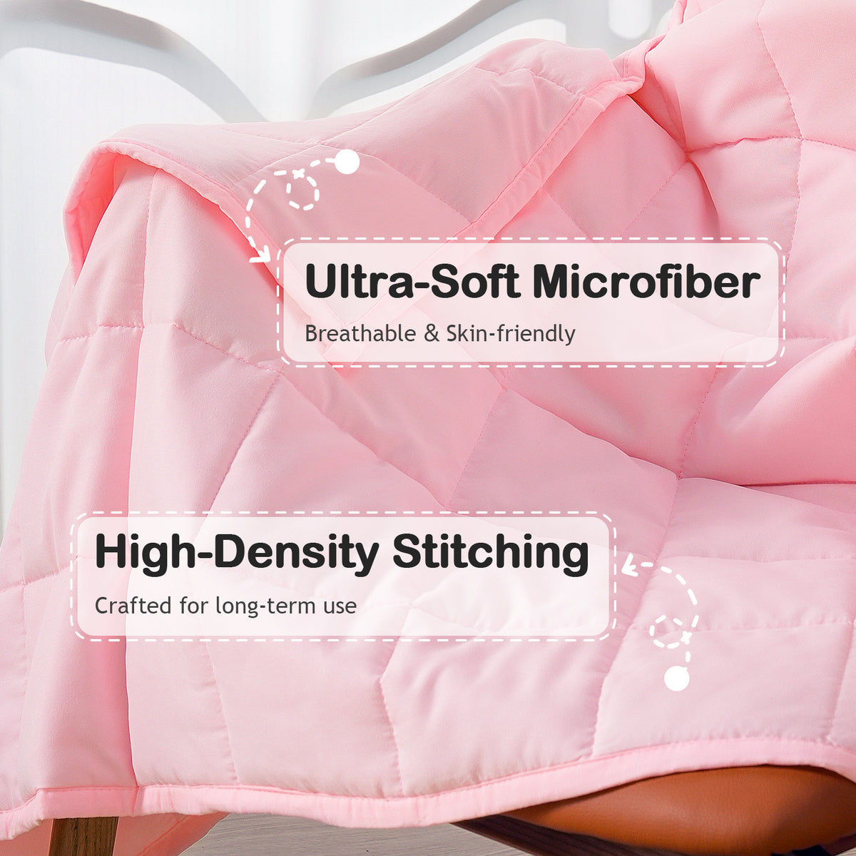 Sivio Kids Microfiber Weighted Blanket -3 lbs, 36 × 48 in Pink