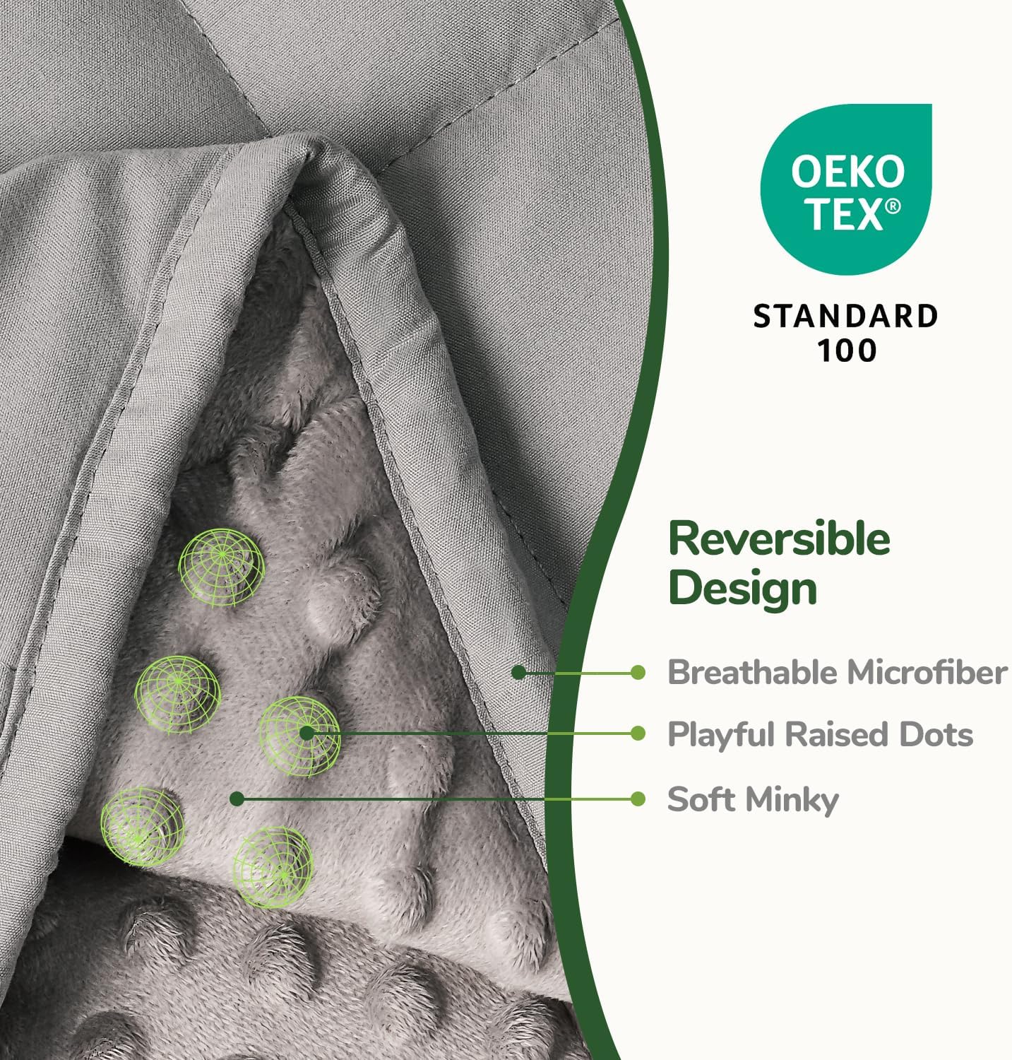 Sivio Adults Minky Heavy Blanket -15 lbs, 60 × 80 in Gray