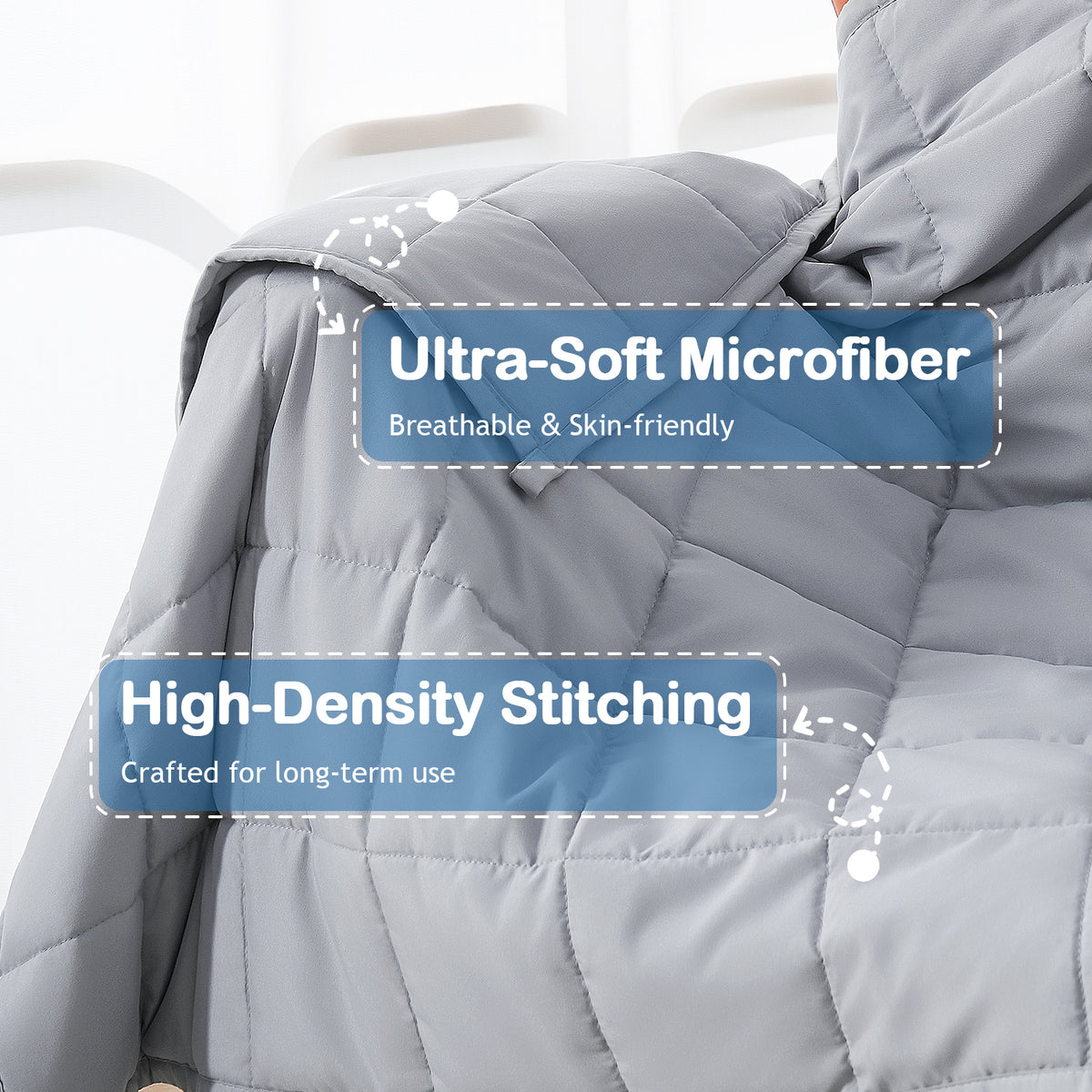 Sivio Kids Microfiber Weighted Blanket -3 lbs, 36 × 48 in Gray