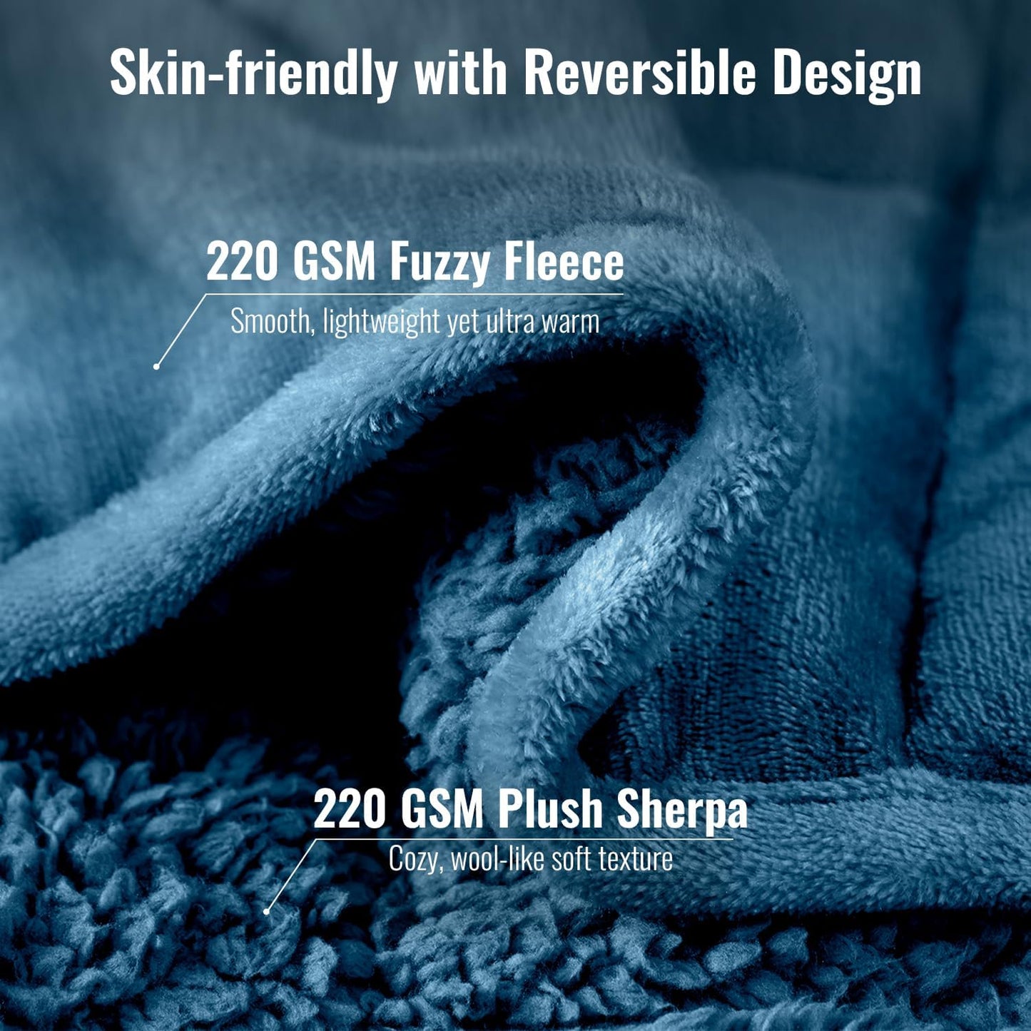Sivio Weighted Blanket for Adults -15 lbs, 48 × 72 in Slate Blue