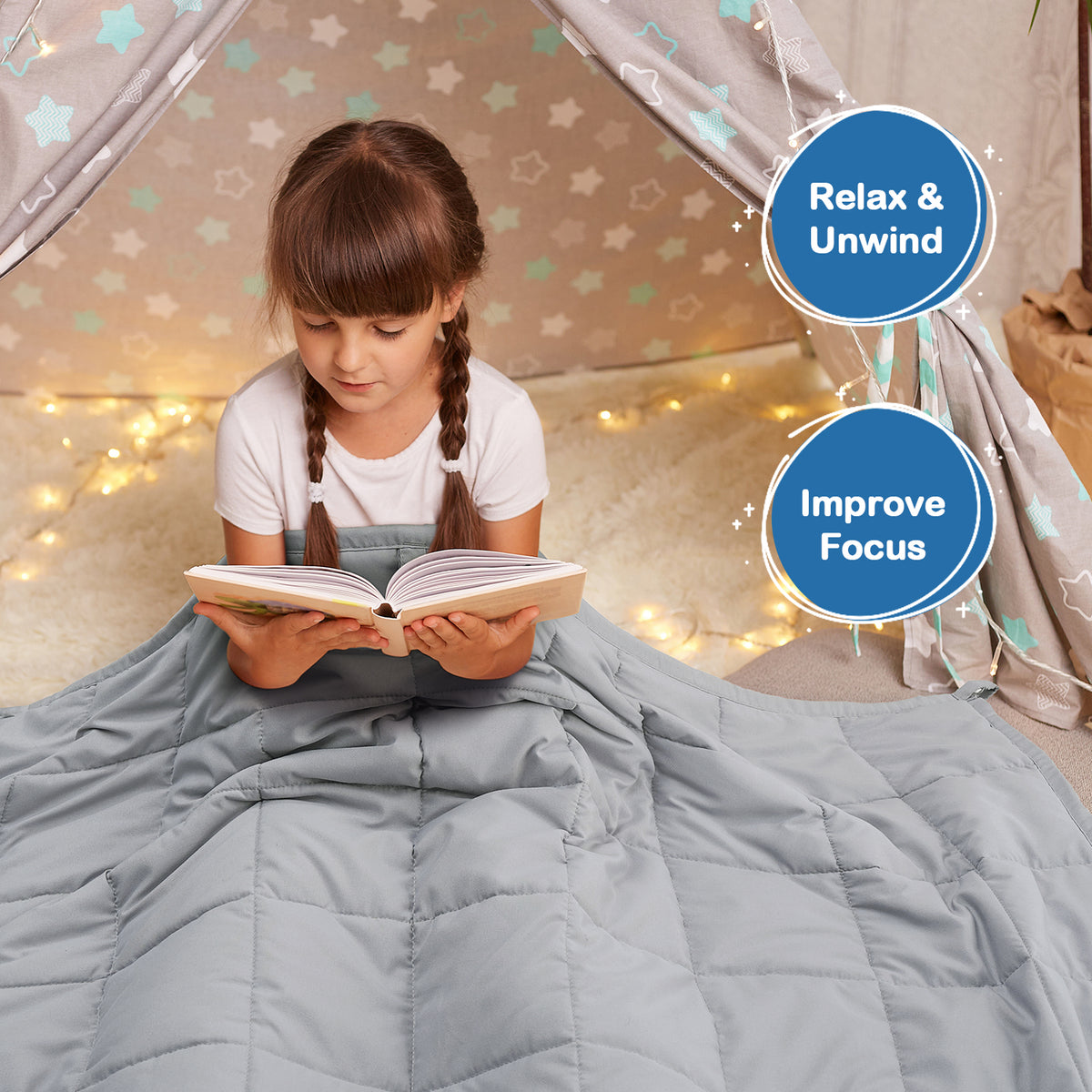 Sivio Kids Microfiber Weighted Blanket -3 lbs, 36 × 48 in Gray