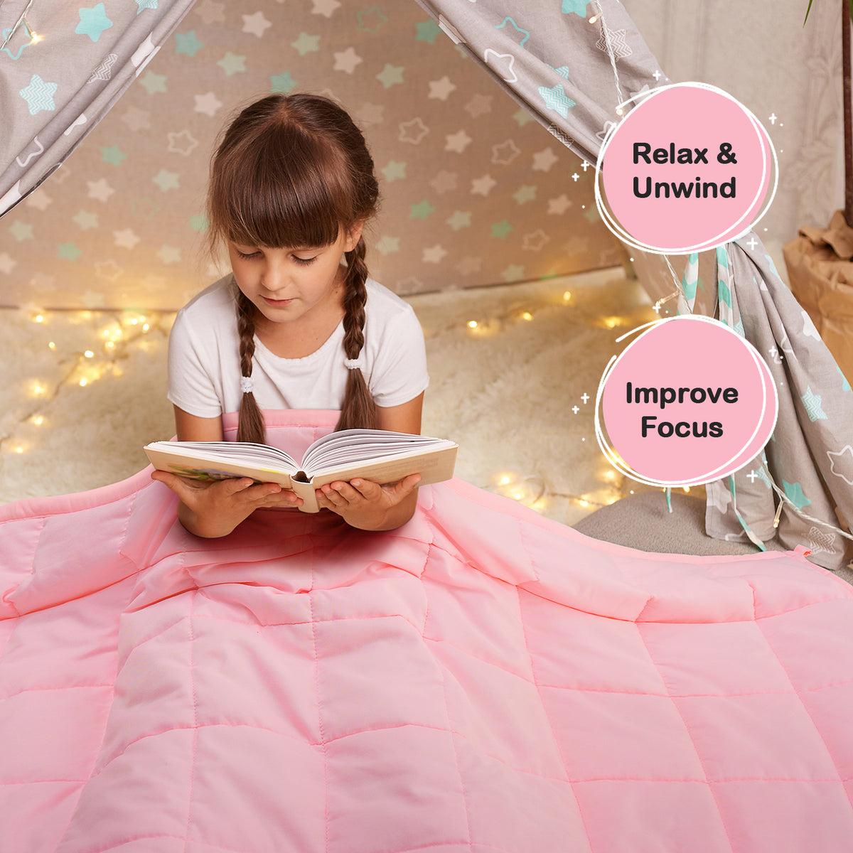 Sivio Kids Microfiber Weighted Blanket -3 lbs, 36 × 48 in Pink