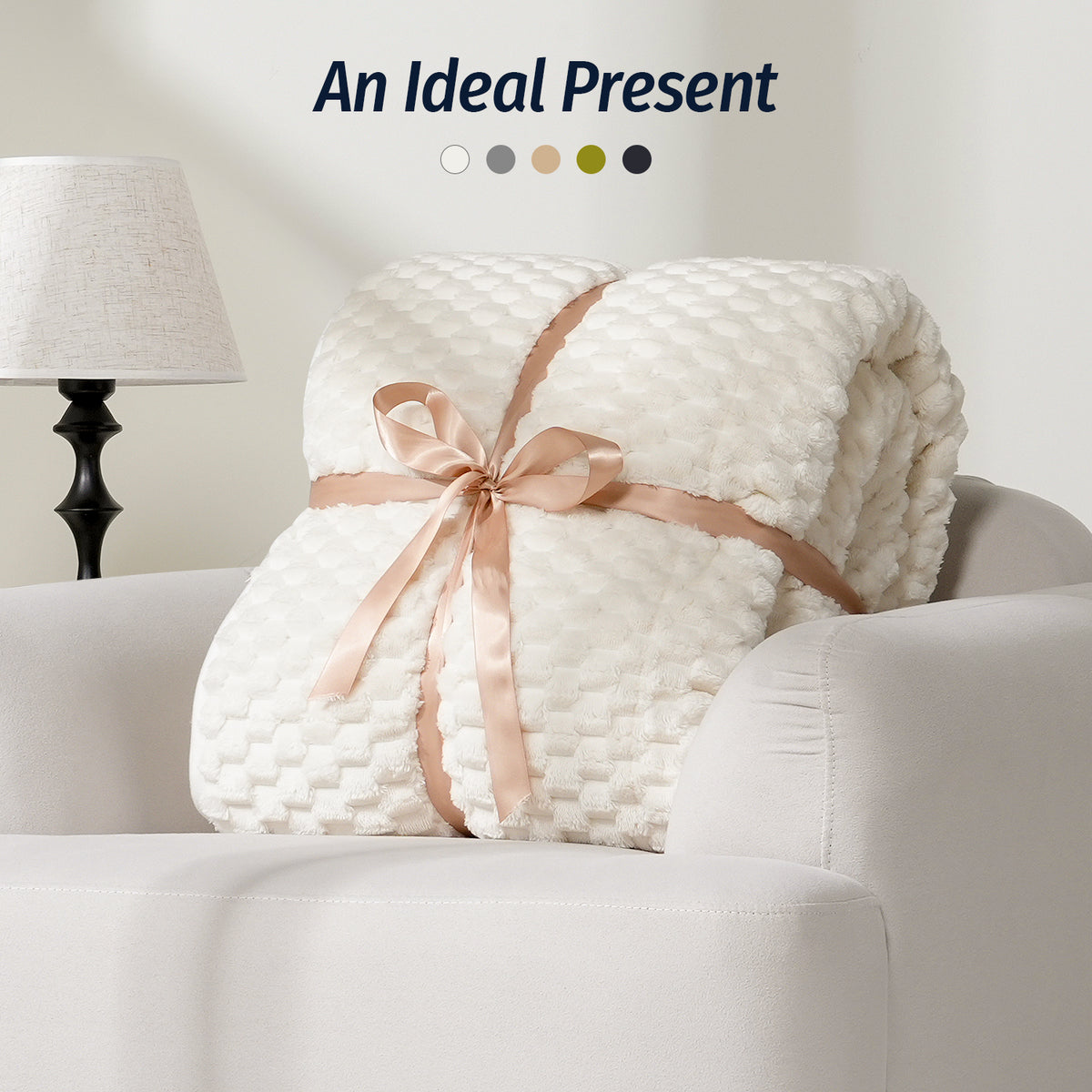 Sivio Jacquard Weighted Blanket for Adults 60" × 80" 15 lbs White