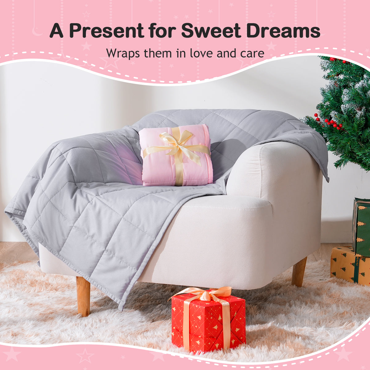 Sivio Kids Microfiber Weighted Blanket -3 lbs, 36 × 48 in Pink