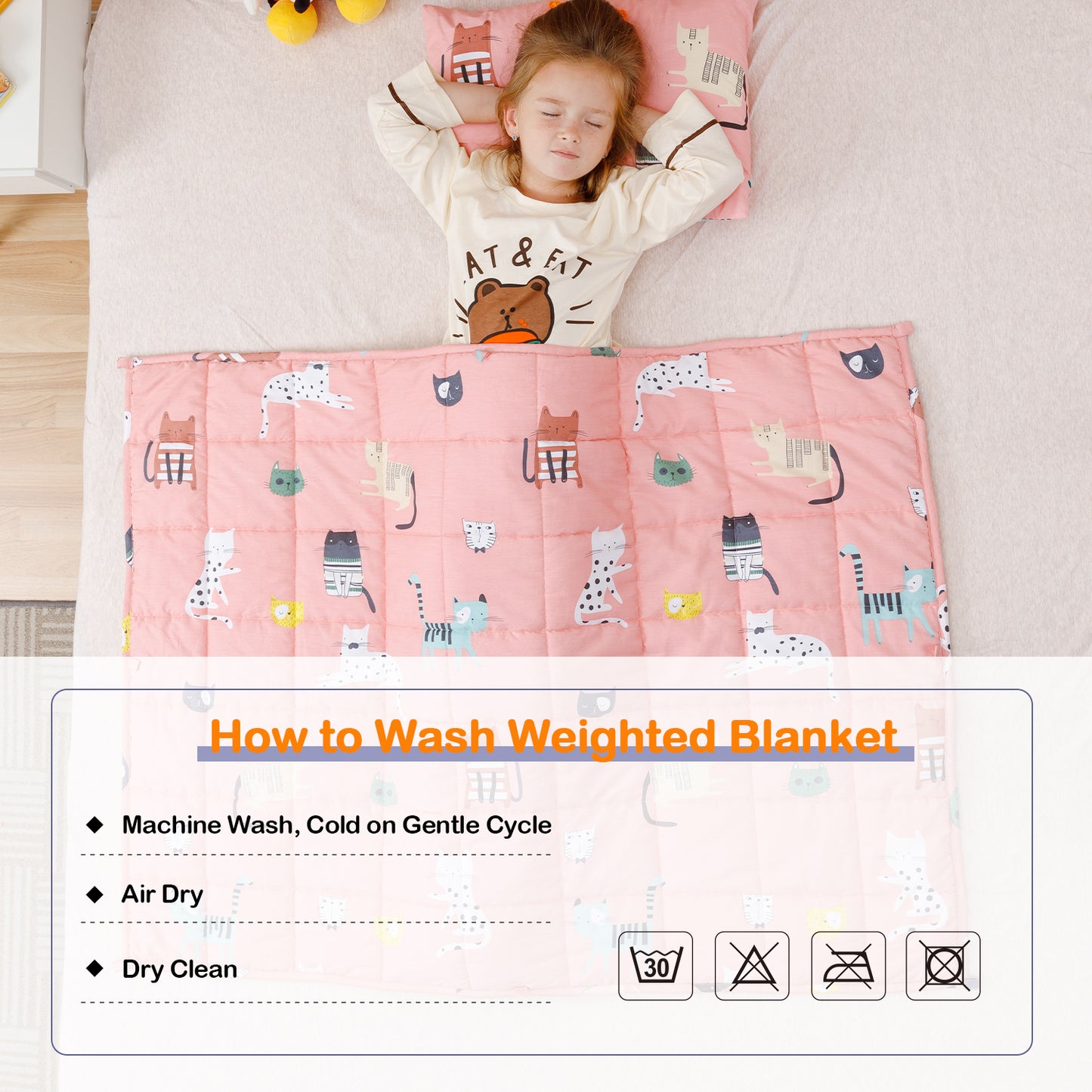 Sivio Minky Fleece & Cotton Kids Weighted Blanket- 5lb, 36 × 48 in Pink