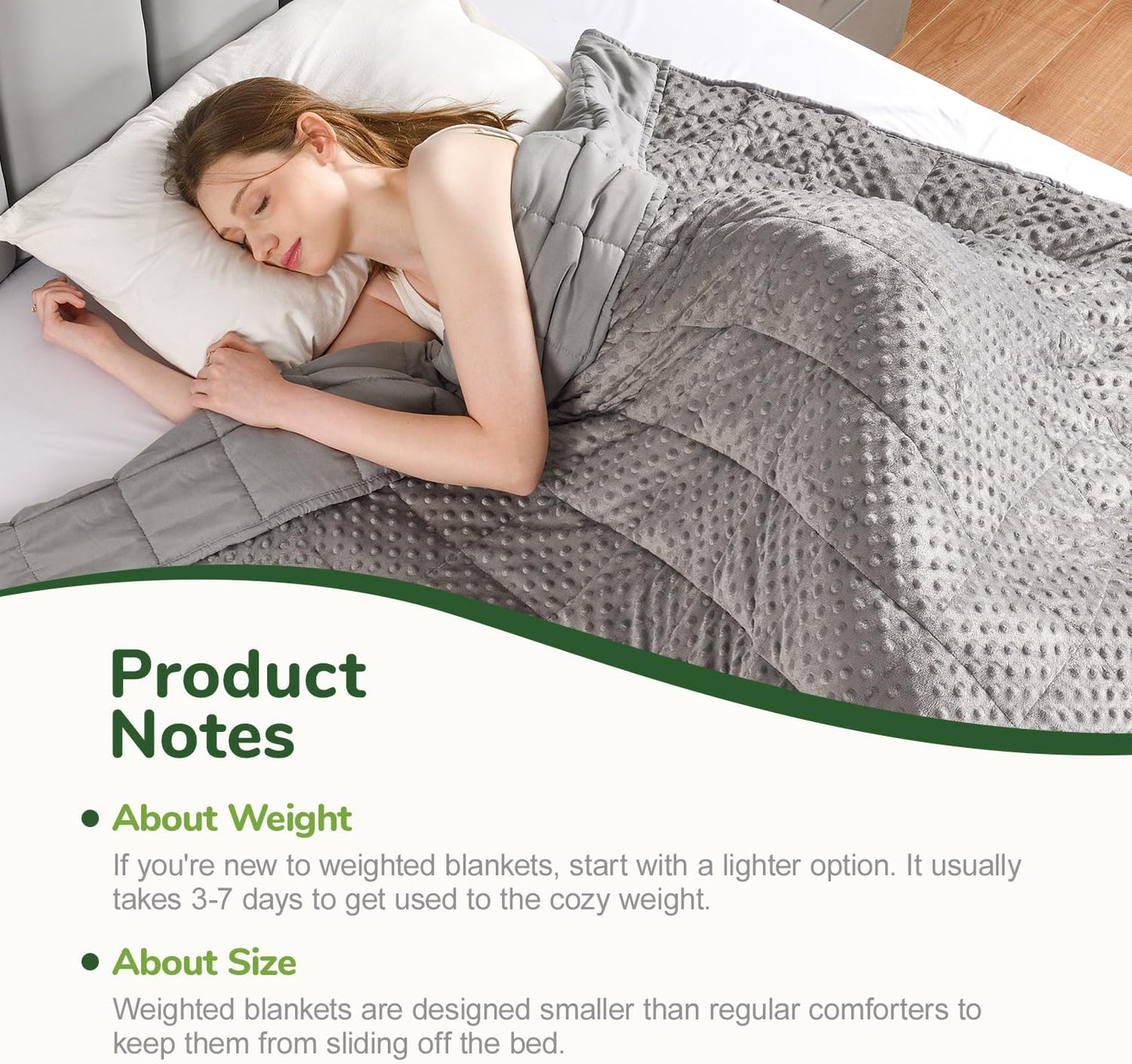 Sivio Adults Minky Heavy Blanket -15 lbs, 60 × 80 in Gray
