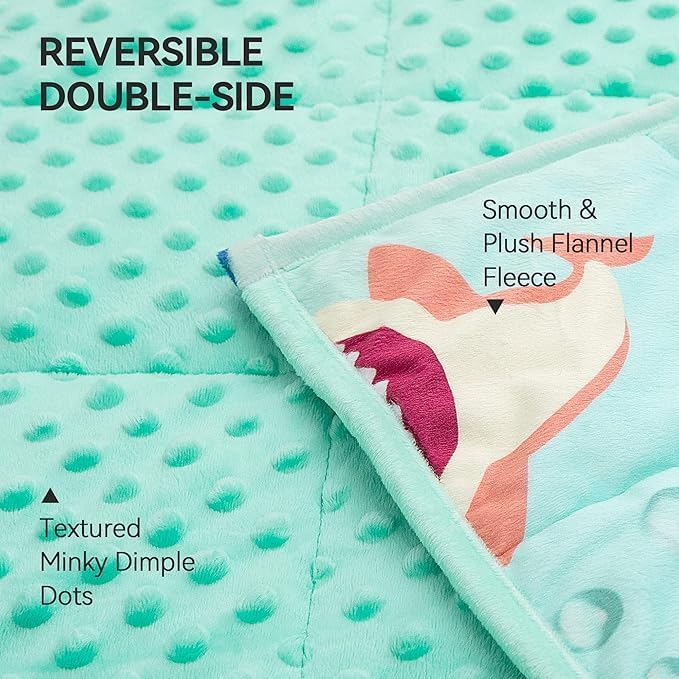 Sivio Crystal Velvet & Minky Dots Weighted Blanket for Kids - 3lb, 36 × 48 in Green