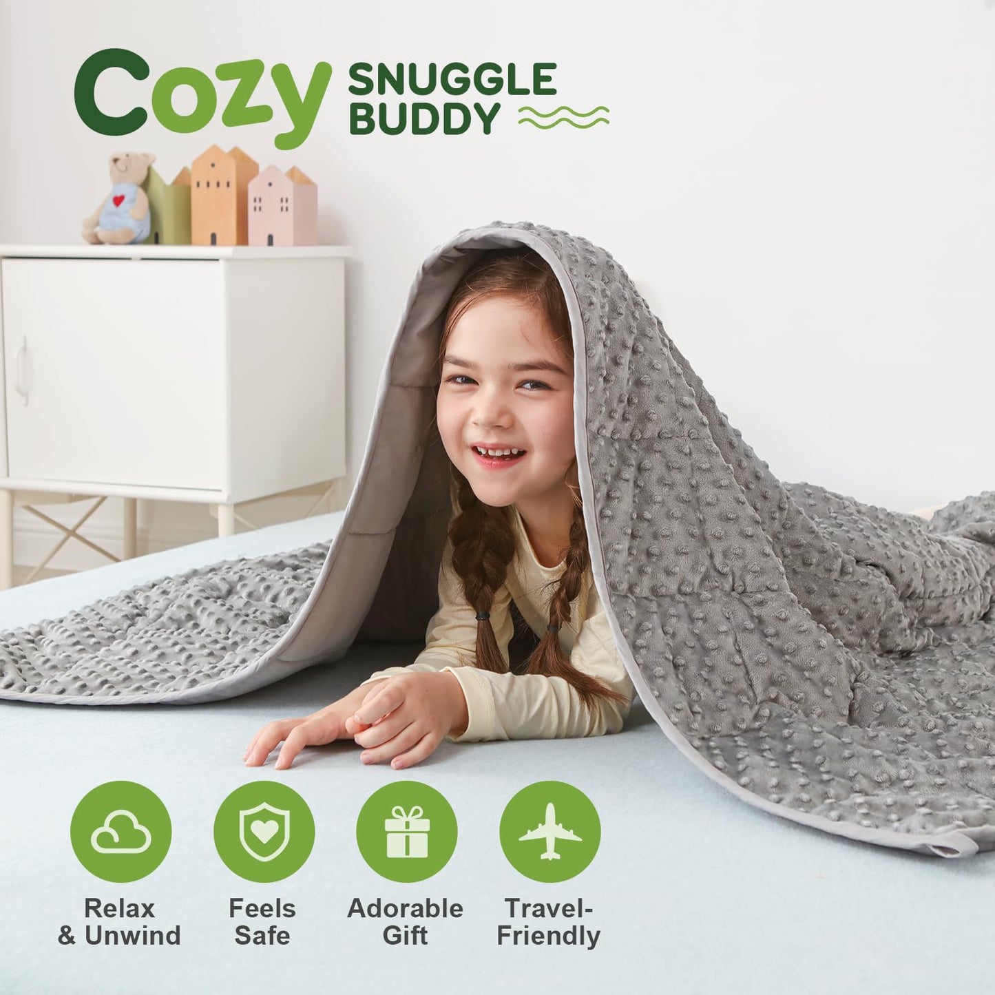 Weighted Lap Blanket - Grey, 5 lb, 36 x 48 in