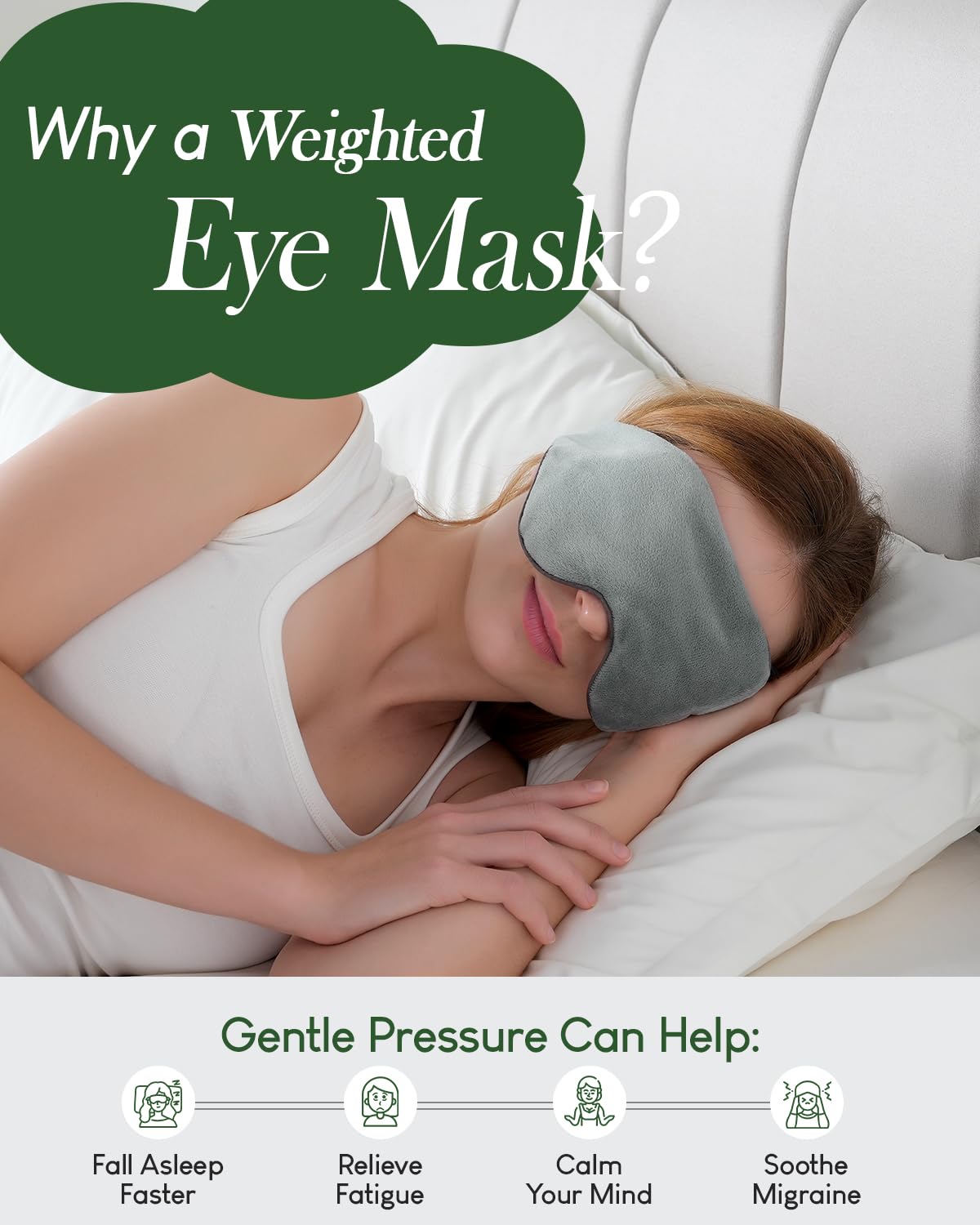 Weighted Eye Mask - 0.55 lb, Grey