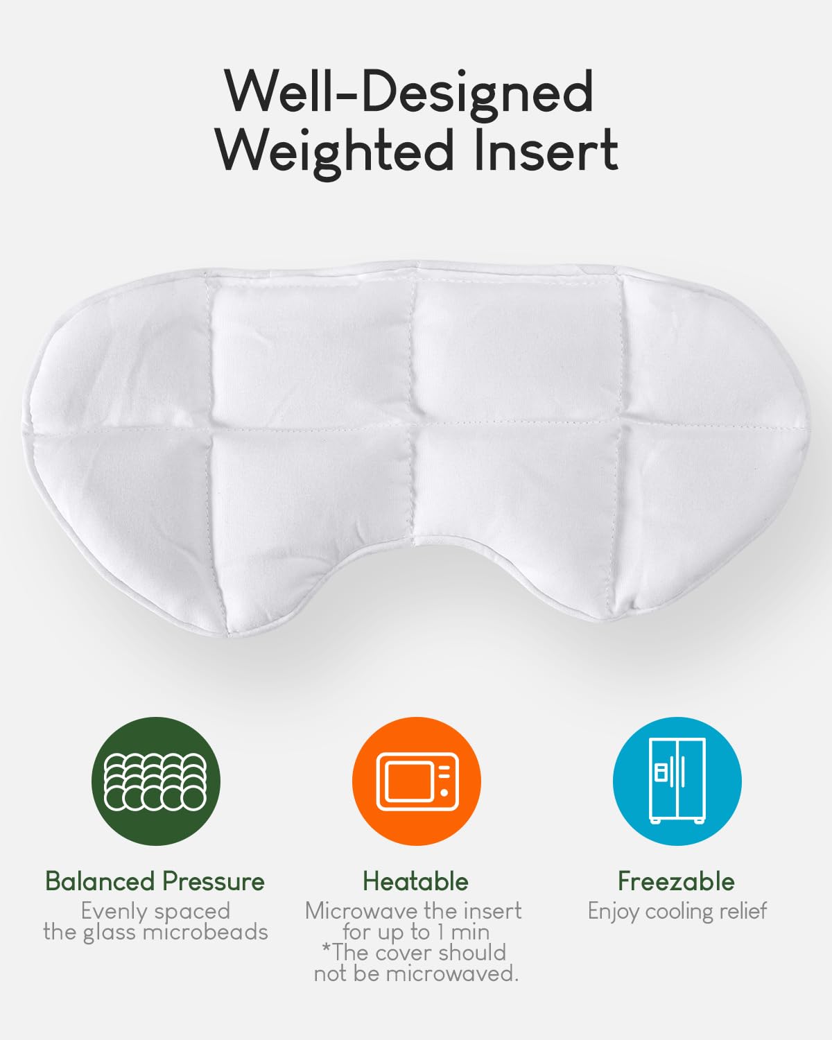 Weighted Eye Mask - 0.55 lb, Grey