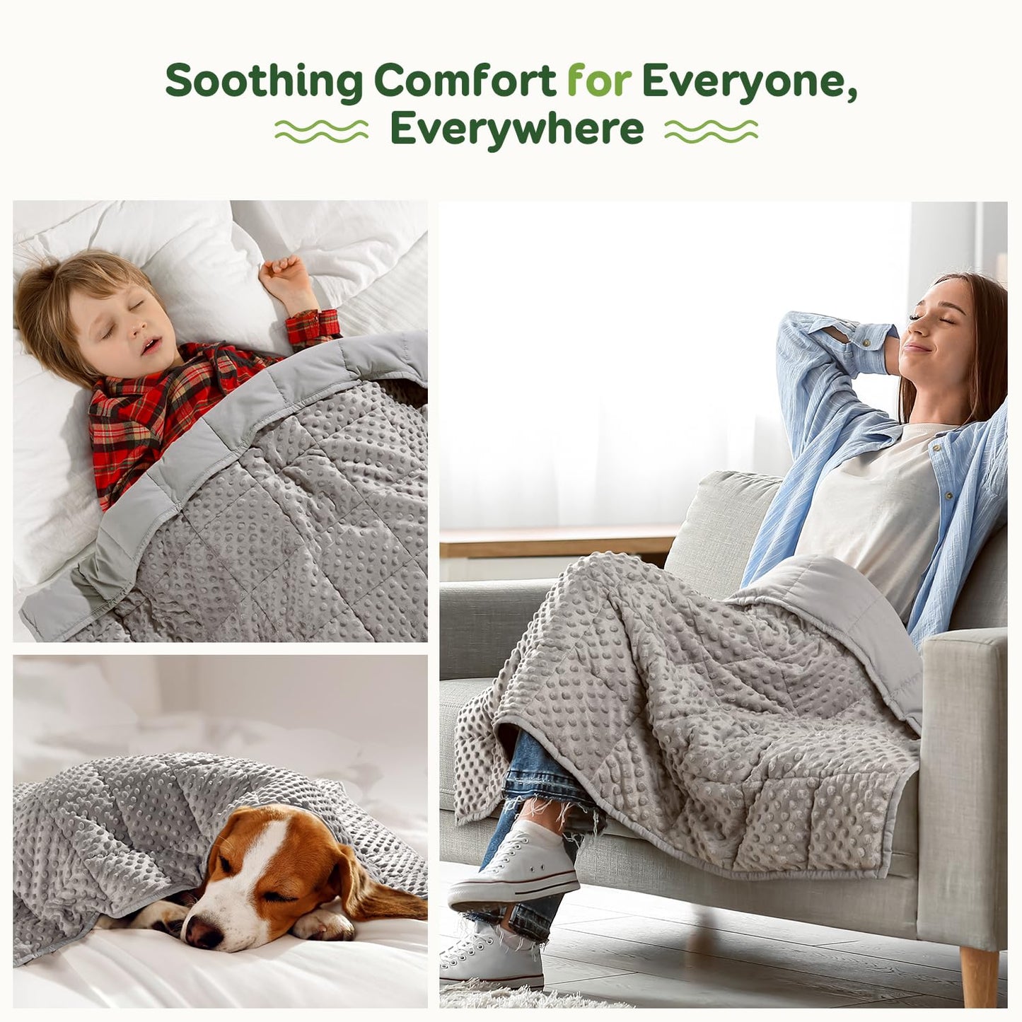 Weighted Lap Blanket - Grey, 5 lb, 36 x 48 in