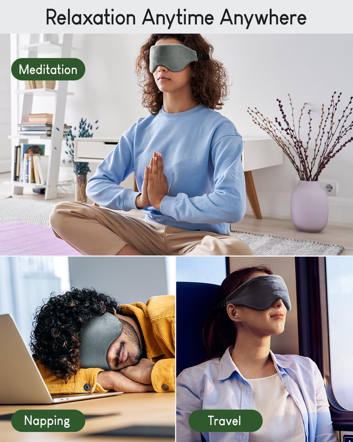 Weighted Eye Mask - 0.55 lb, Grey